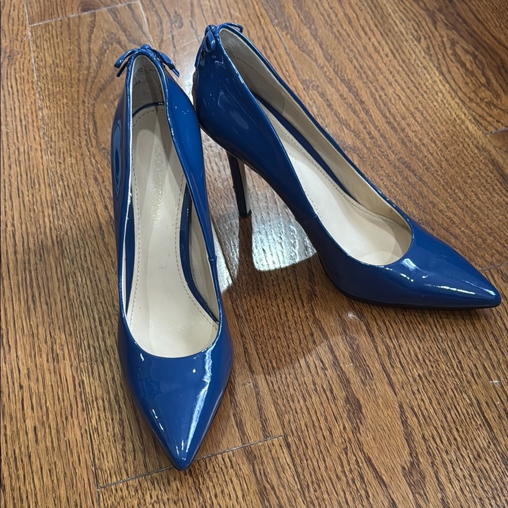 Blue Patent Leather Heels